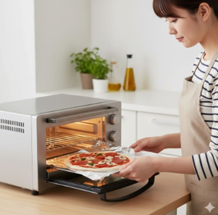 トースターでのピザの焼き方とアルミホイルの基本